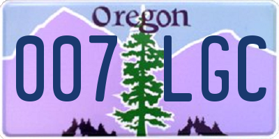 OR license plate 007LGC