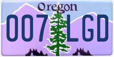 OR license plate 007LGD