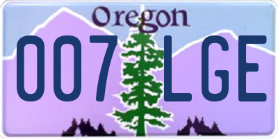 OR license plate 007LGE