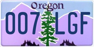 OR license plate 007LGF
