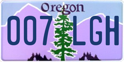 OR license plate 007LGH