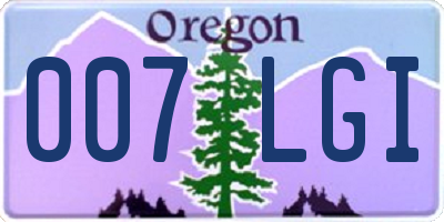 OR license plate 007LGI