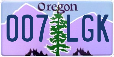 OR license plate 007LGK