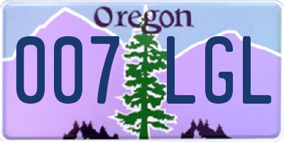 OR license plate 007LGL
