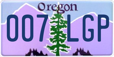 OR license plate 007LGP