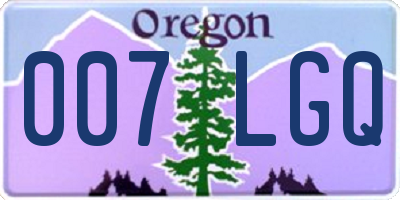 OR license plate 007LGQ