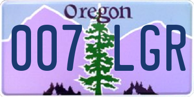 OR license plate 007LGR