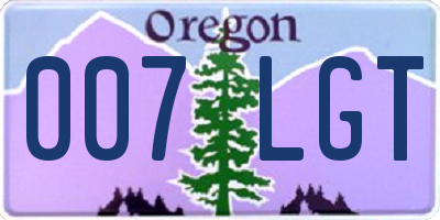 OR license plate 007LGT