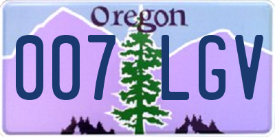 OR license plate 007LGV