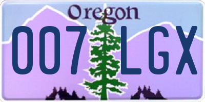 OR license plate 007LGX