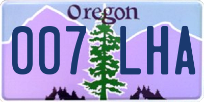 OR license plate 007LHA