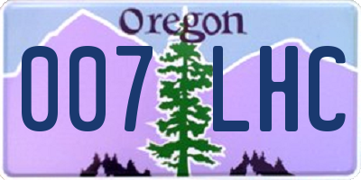 OR license plate 007LHC