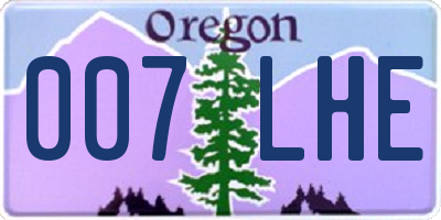 OR license plate 007LHE