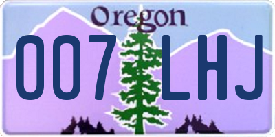 OR license plate 007LHJ