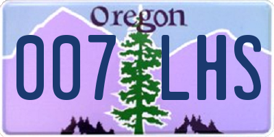 OR license plate 007LHS