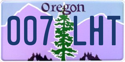 OR license plate 007LHT