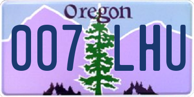 OR license plate 007LHU