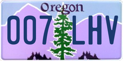 OR license plate 007LHV