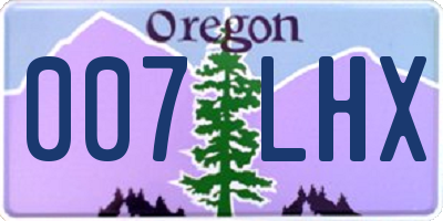 OR license plate 007LHX