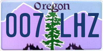 OR license plate 007LHZ