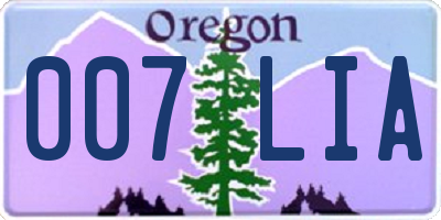 OR license plate 007LIA