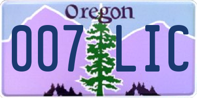 OR license plate 007LIC