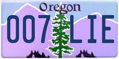 OR license plate 007LIE