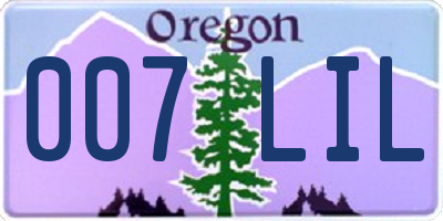 OR license plate 007LIL