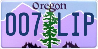 OR license plate 007LIP