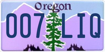OR license plate 007LIQ