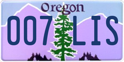 OR license plate 007LIS