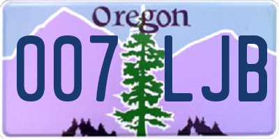 OR license plate 007LJB