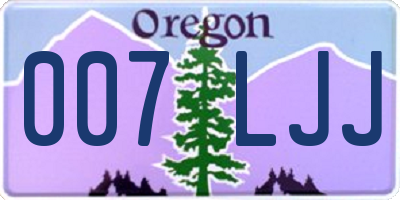 OR license plate 007LJJ