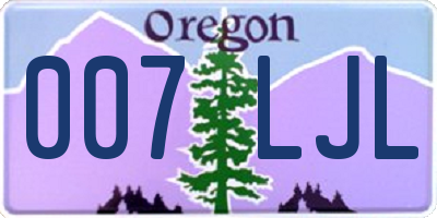 OR license plate 007LJL