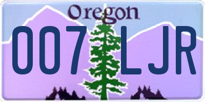 OR license plate 007LJR