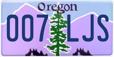 OR license plate 007LJS