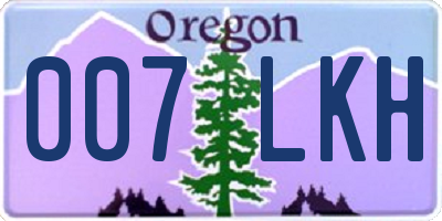 OR license plate 007LKH