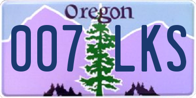 OR license plate 007LKS