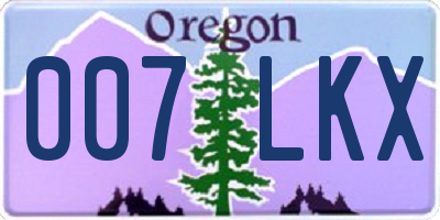OR license plate 007LKX
