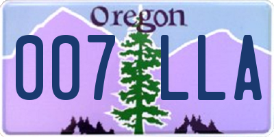 OR license plate 007LLA
