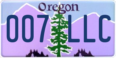 OR license plate 007LLC