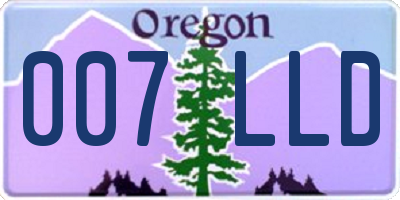 OR license plate 007LLD