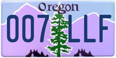 OR license plate 007LLF