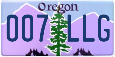 OR license plate 007LLG