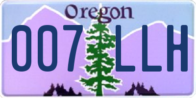 OR license plate 007LLH