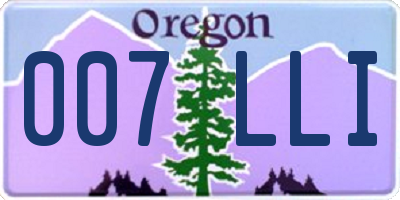 OR license plate 007LLI
