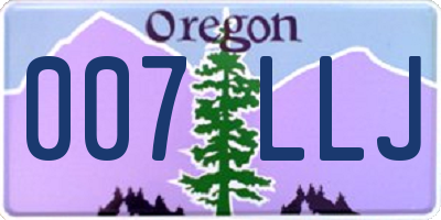 OR license plate 007LLJ