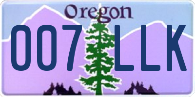 OR license plate 007LLK