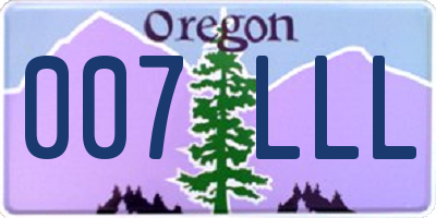 OR license plate 007LLL