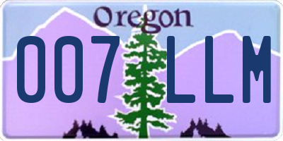 OR license plate 007LLM
